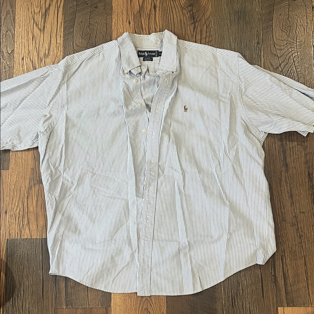 Ralph Lauren Men’s Blue & White Striped Button-Down Shirt